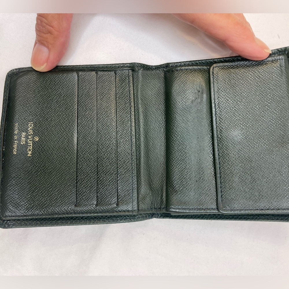 Louis Vuitton Vintage EPI Green Taiga Leather Bifold Wallet Unisex 4" Γ 3.5" - Picture 9 of 13